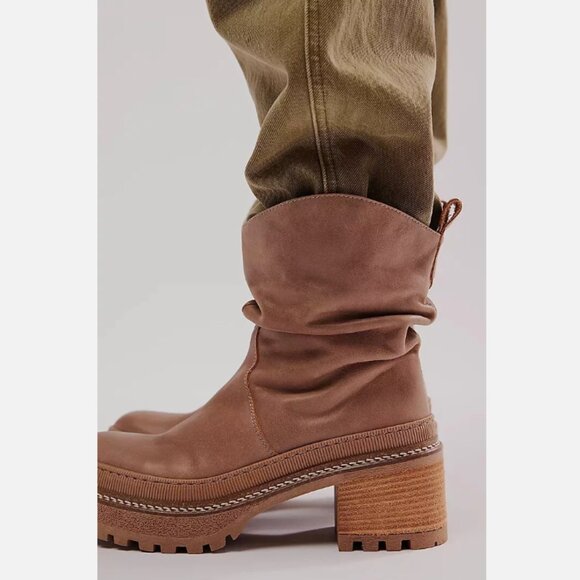 New Free People Mel Slouch Boots Size 6.5 MSRP: $268 Leather hazelnut - Picture 6 of 6
